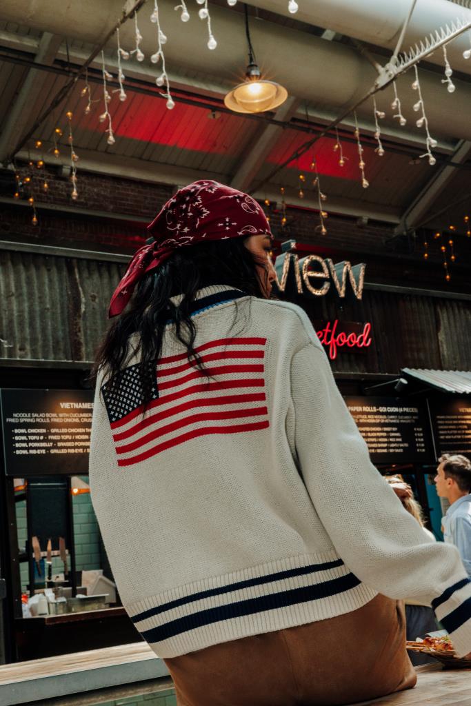 Gilet avec col motif América