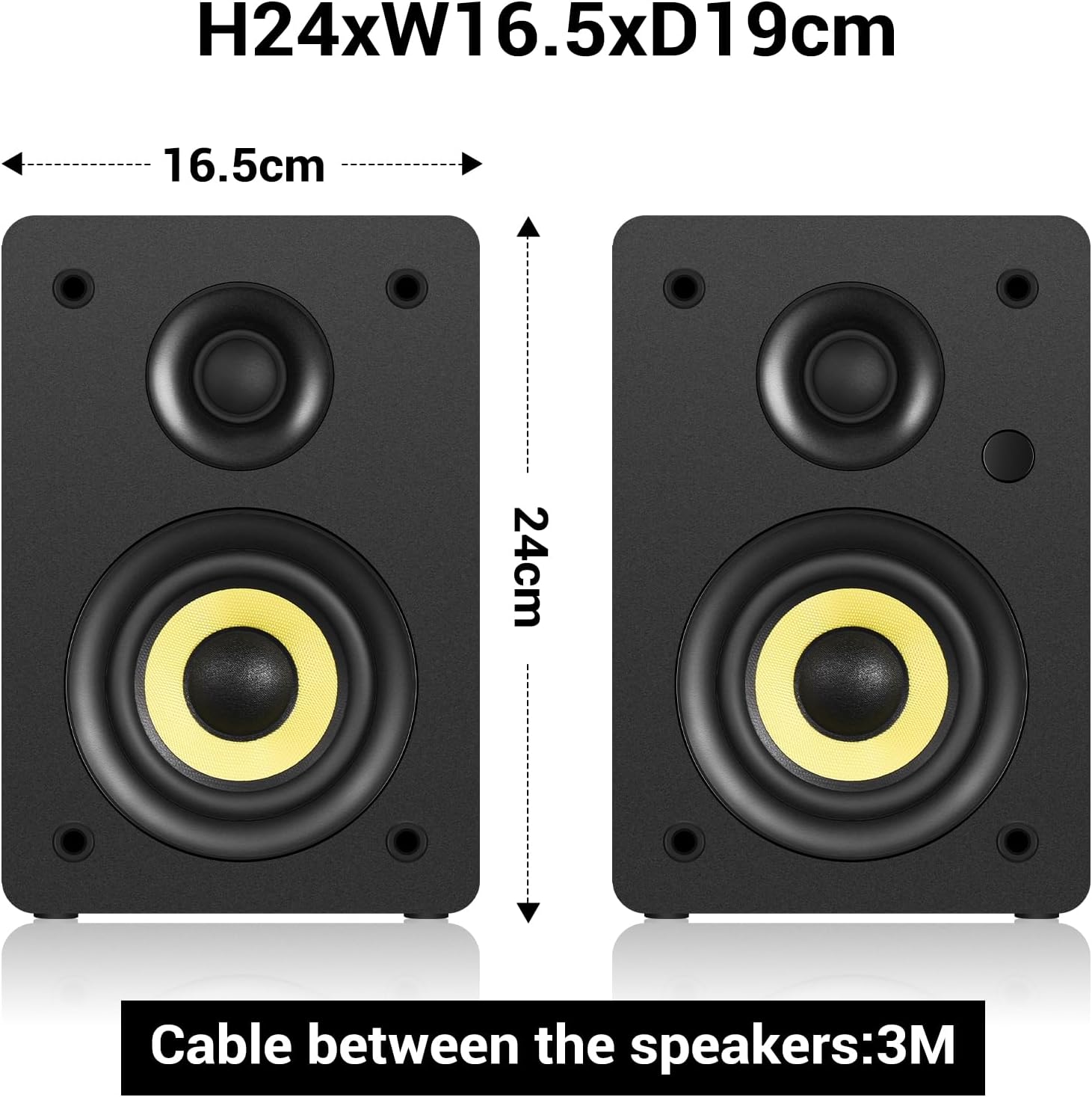 Sanyun SW206 80W Active Dual-Mode Bookshelf Speakers, 4” Studio Monitor & HiFi Mode, Upgraded 3D Sound Field, 6.35mm TRS Balanced, Bluetooth 5.4, Optical Coaxial Aux USB 24bit DAC, Woodgrain