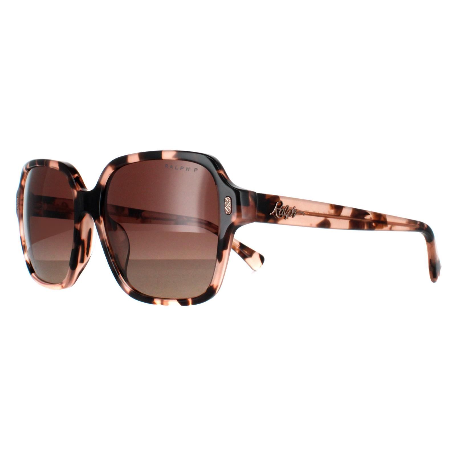 Ralph by Ralph Lauren Square Shiny Pink Havana Brown Gradient Polarized RA5304U