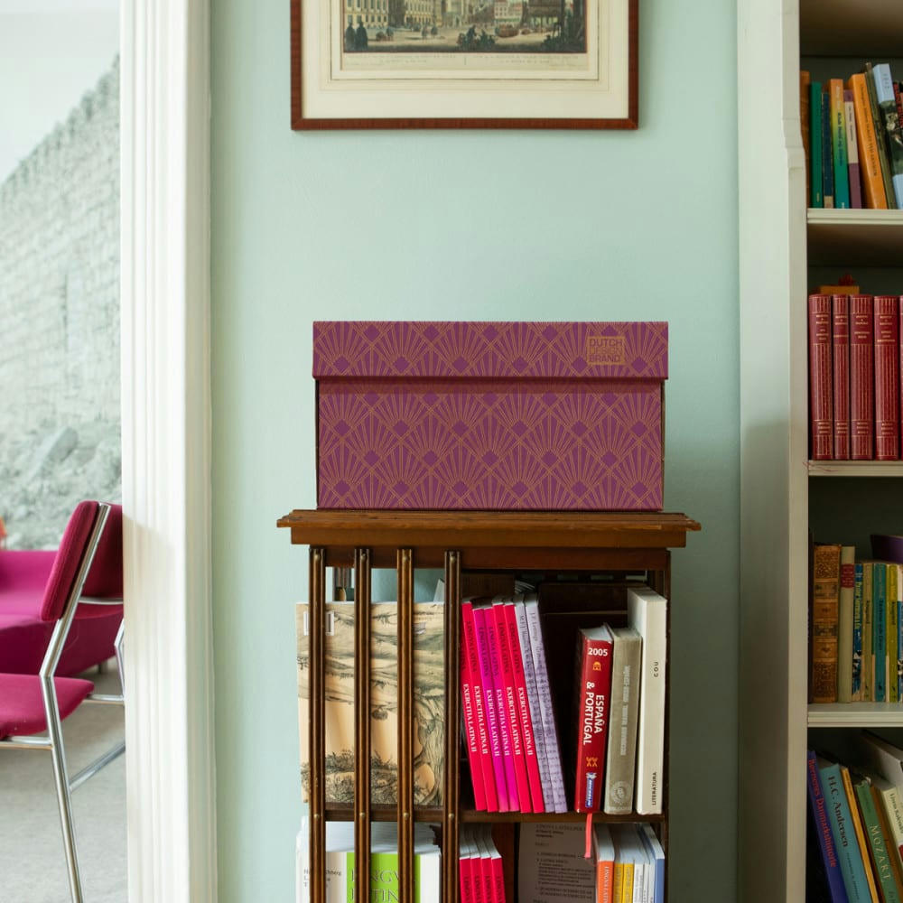 ART DECO VELVET RED - Boite de rangement violette 39,5x32x21cm