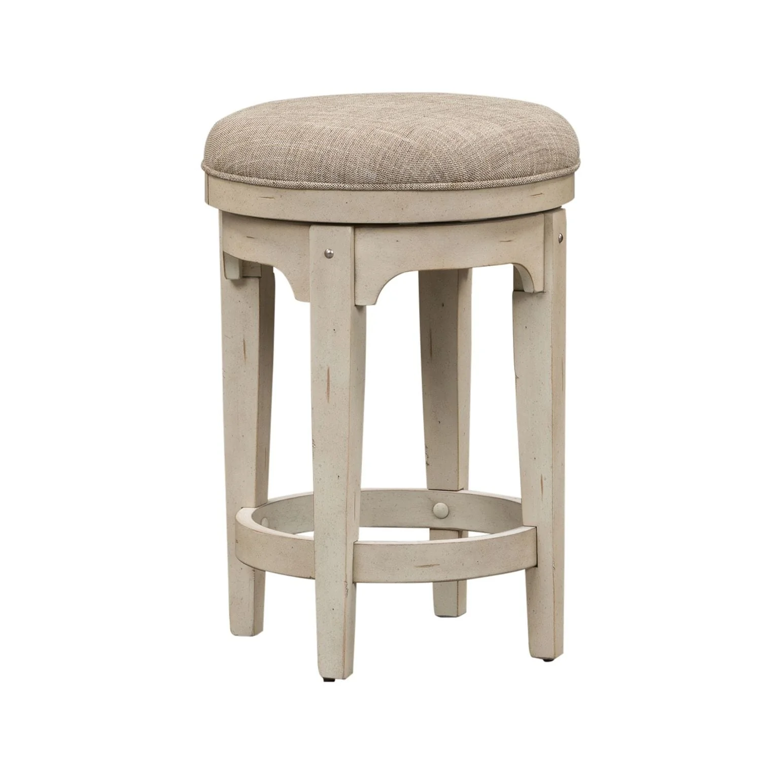 Morgan Creek Antique White Console Swivel Stool