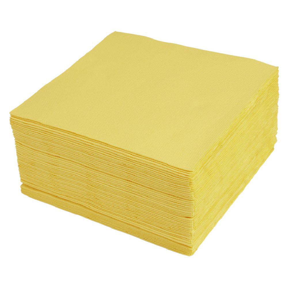 Serviette papier jaune 38x38cm x50