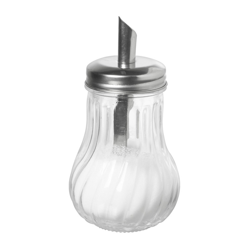 Suikerstrooier lijn - glas/rvs - &Oslash;7.5x14.5 cm