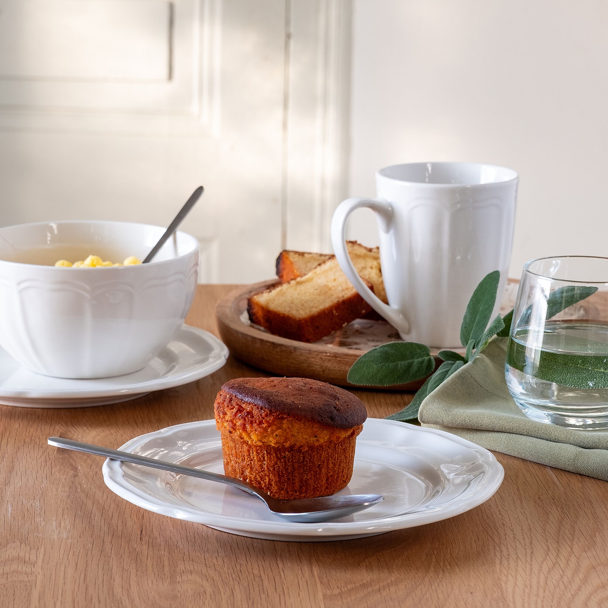 MARLI - Service petit déjeuner en porcelaine - blanc