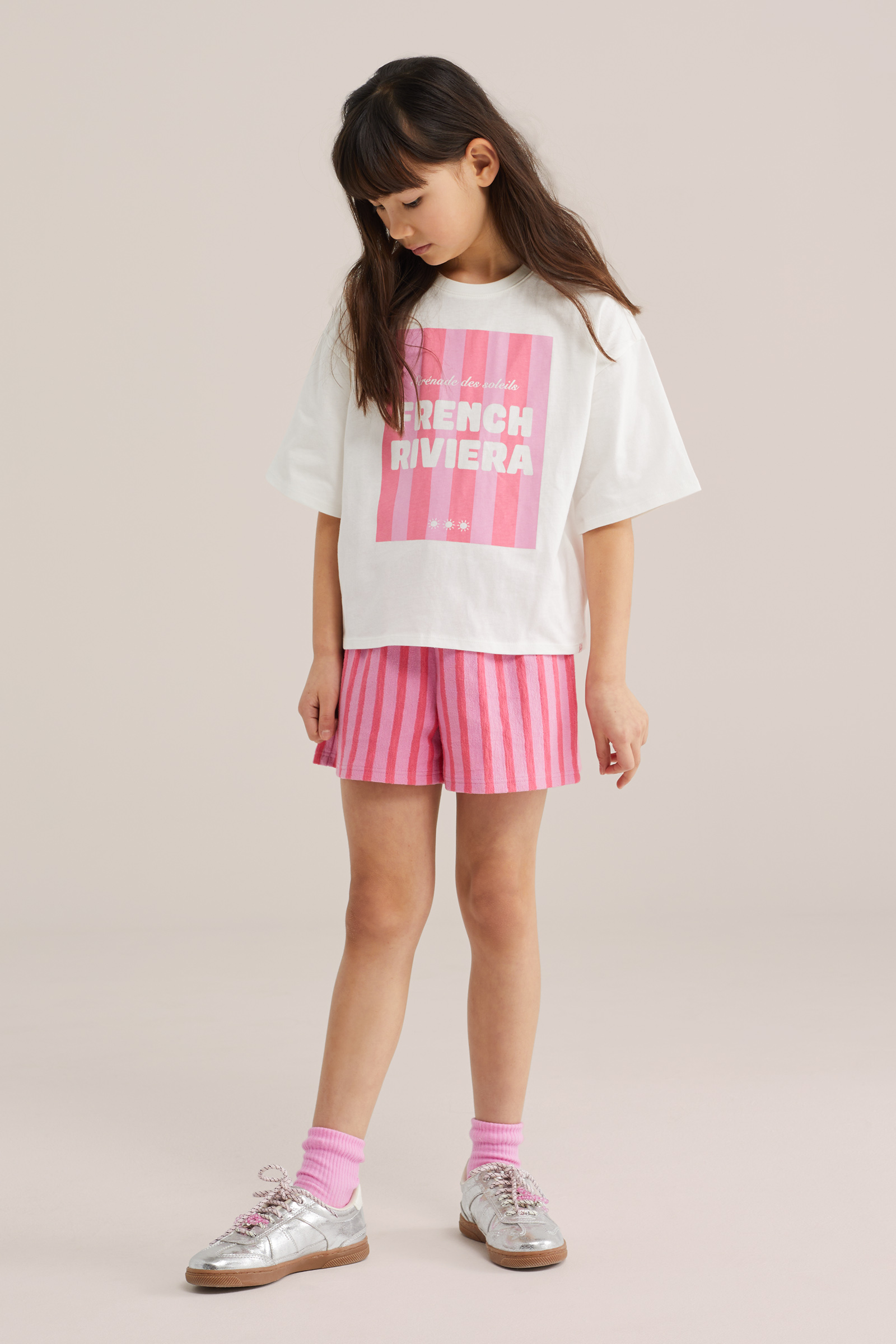 Meisjes oversized T-shirt met print