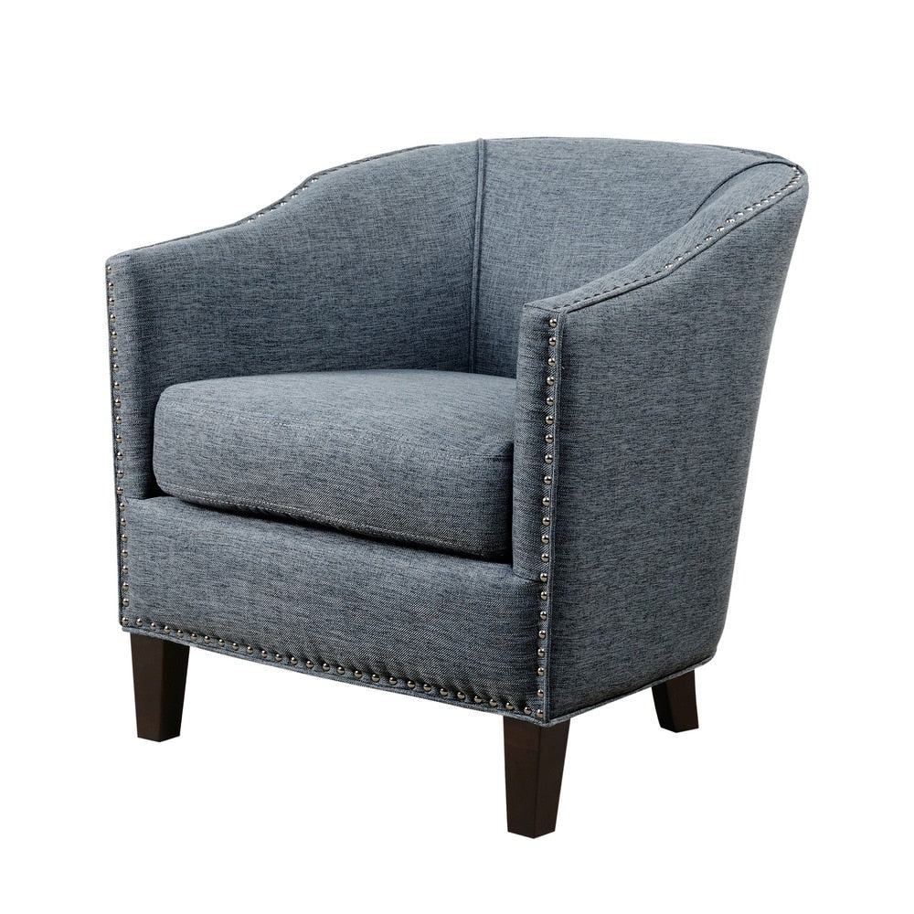 Madison Park Emery Slate Blue Barrel Arm Chair