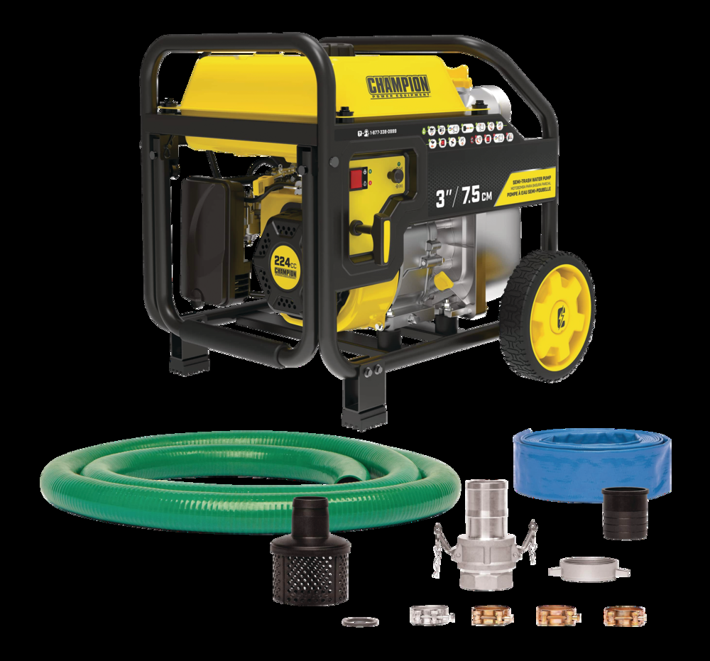 Champion 3-in Semi-Trash Gas Water Pump