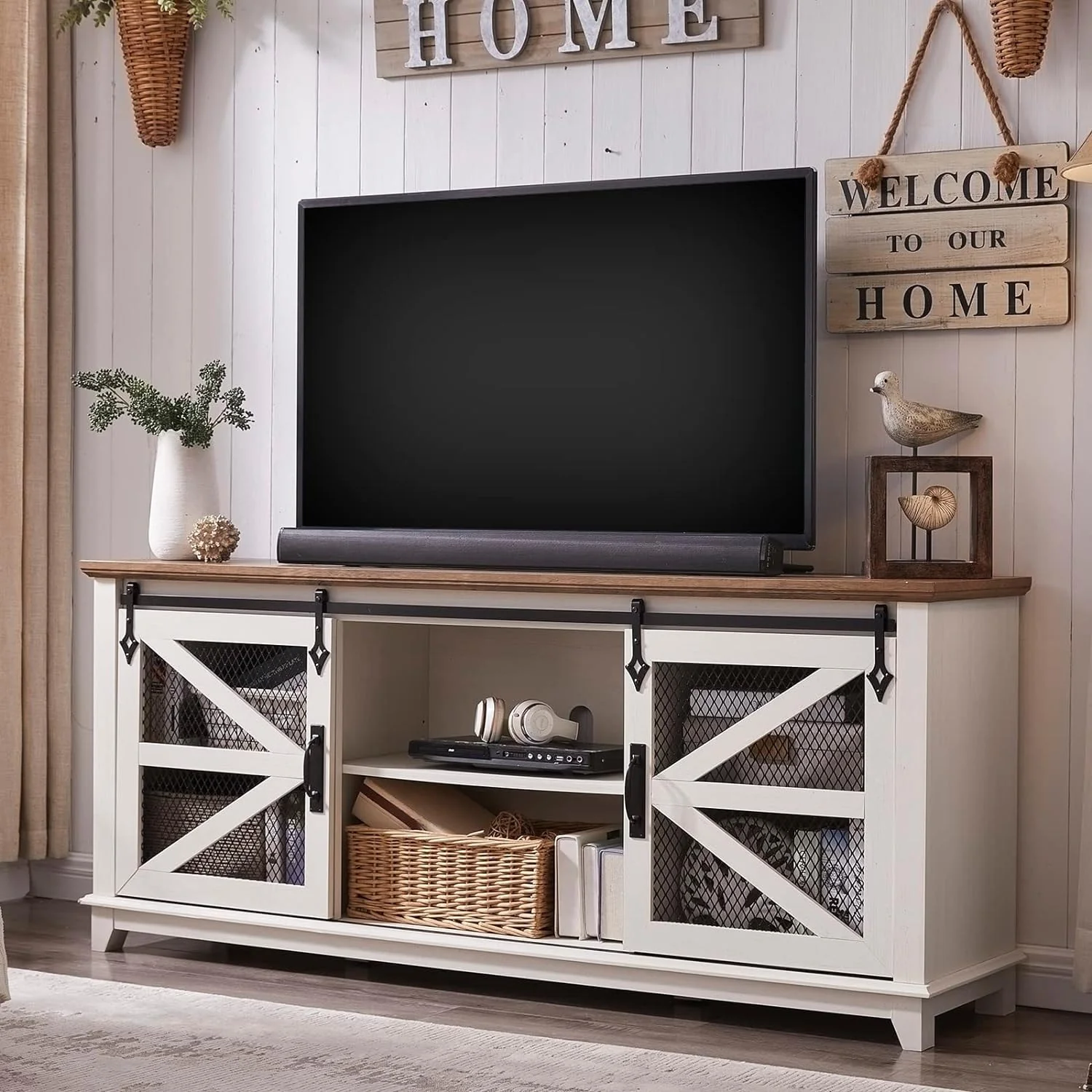 Industrial & Farmhouse TV Stand, Entertainment Center, TV Console