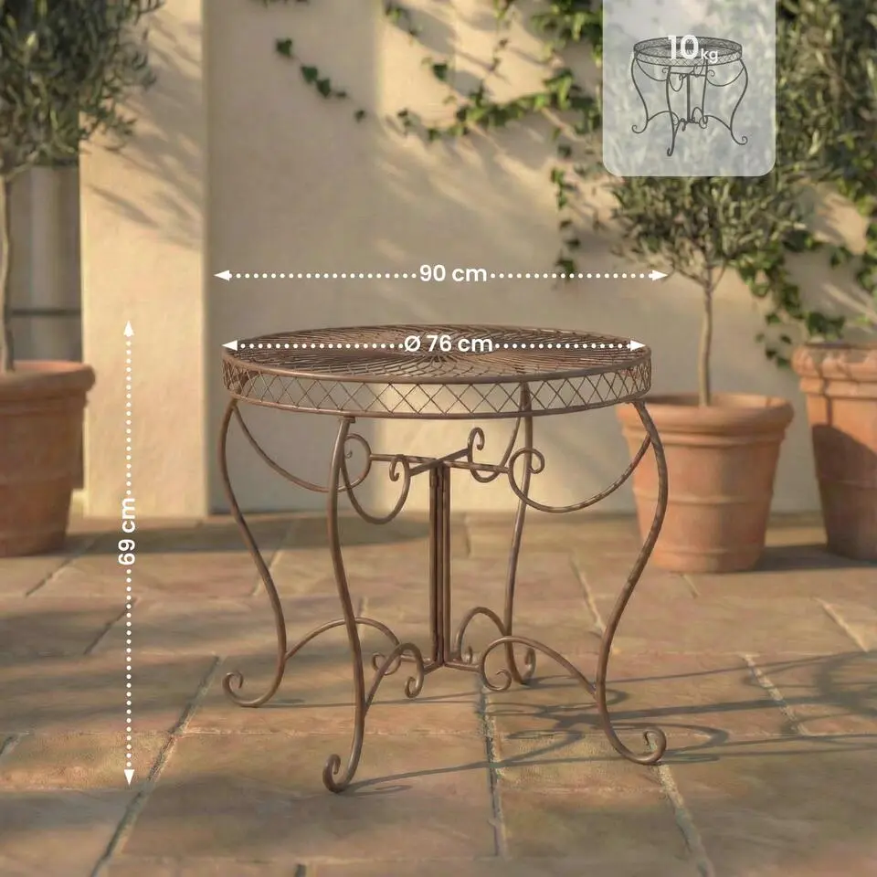 CLP Bijzettafel tuin Sheela Metaal - antiek bruin