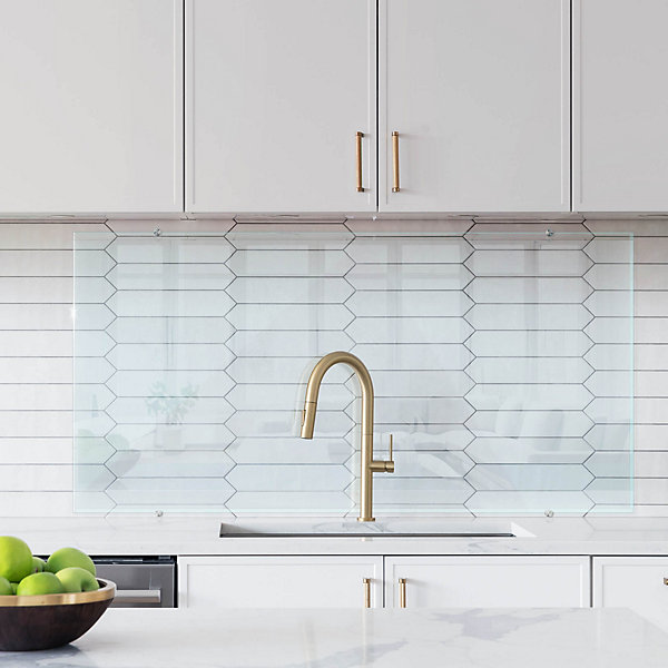 Panneau de cuisine en verre Tulup 140x70 cm protection transparente en verre XXL