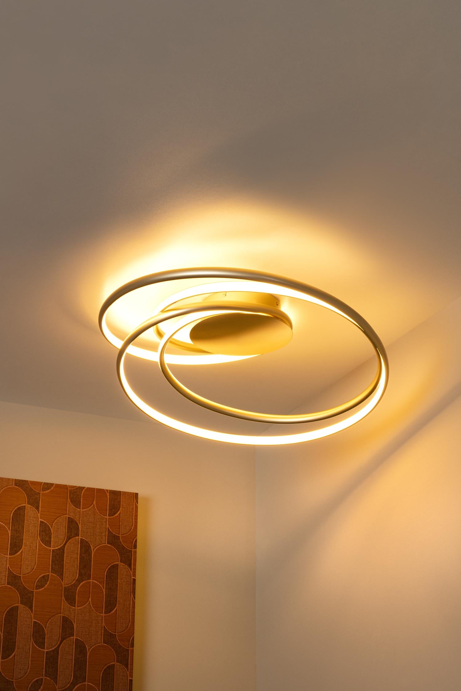 Lucide plafonnière SARDANA - Geïntegreerde LED - Mat Goud / Messing