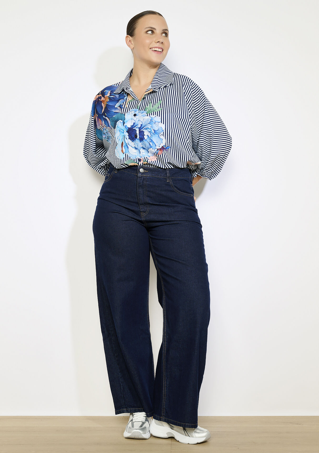 Wijde jeans met hoge taille