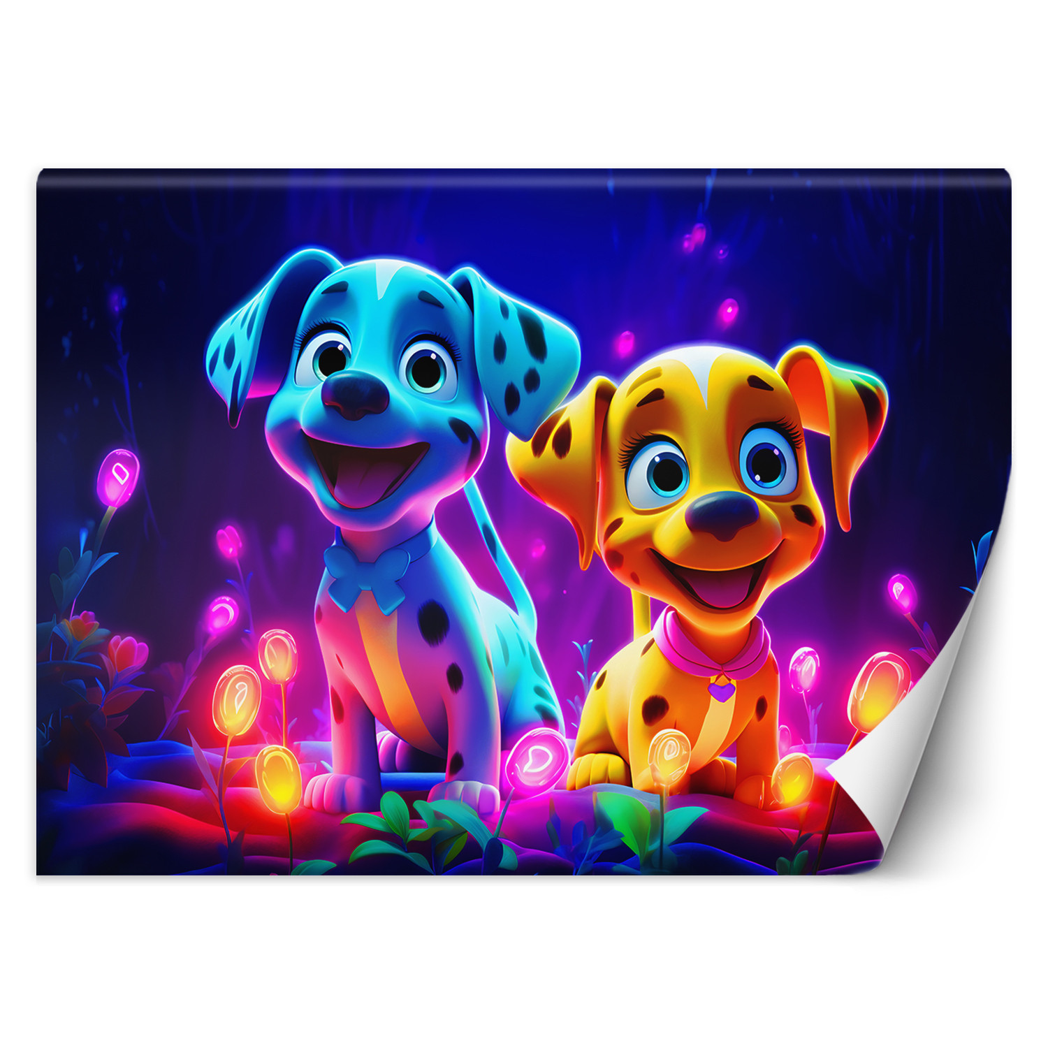 Feeby Fototapeta, Urocze psy neon 150x105