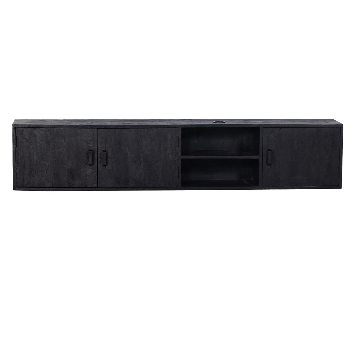 Giga Meubel Tv-Meubel Zen - Zwevend Zwart Hout - 200x30x40cm