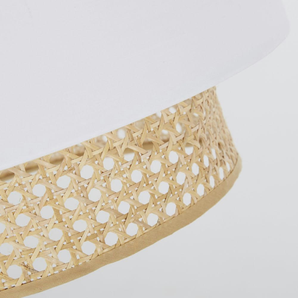 LILA - Abat-jour pour suspension blanche cannage en osier