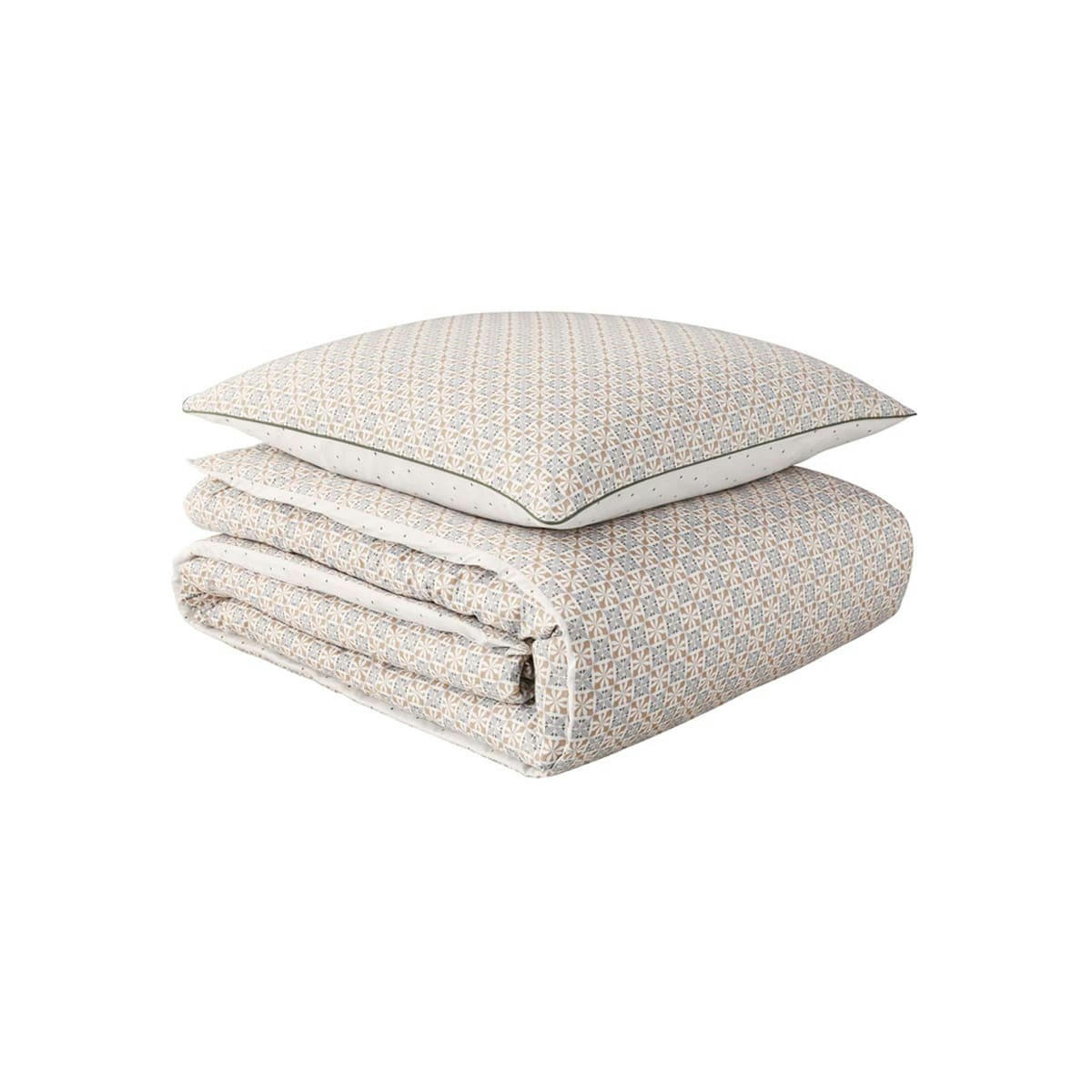 GALADRIEL - Parure de lit en percale de coton beige 200x200