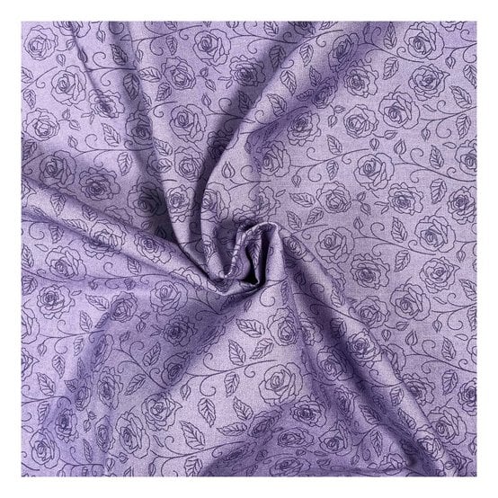 Lilac Cotton Rose Blender Fabric by the Metre