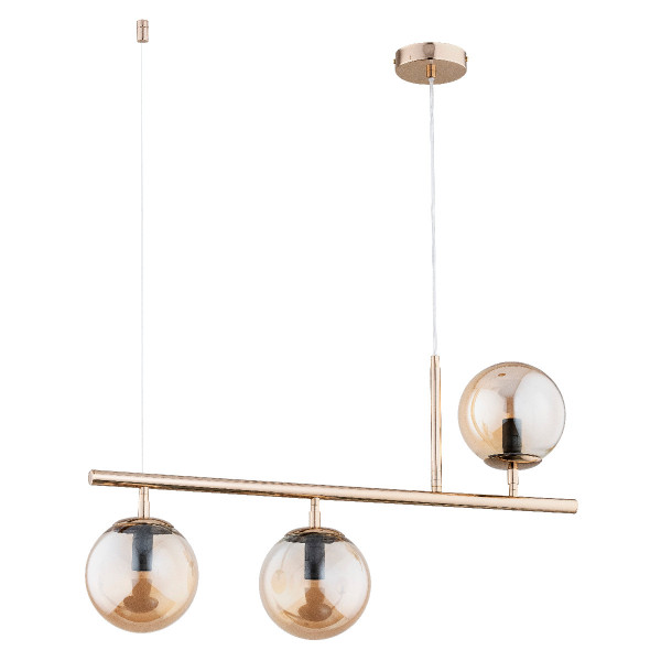 Lampa wisząca złoto-bursztynowy ABAKUS 3xE14x10W wym: 88x70,5x15 cm Alfa
