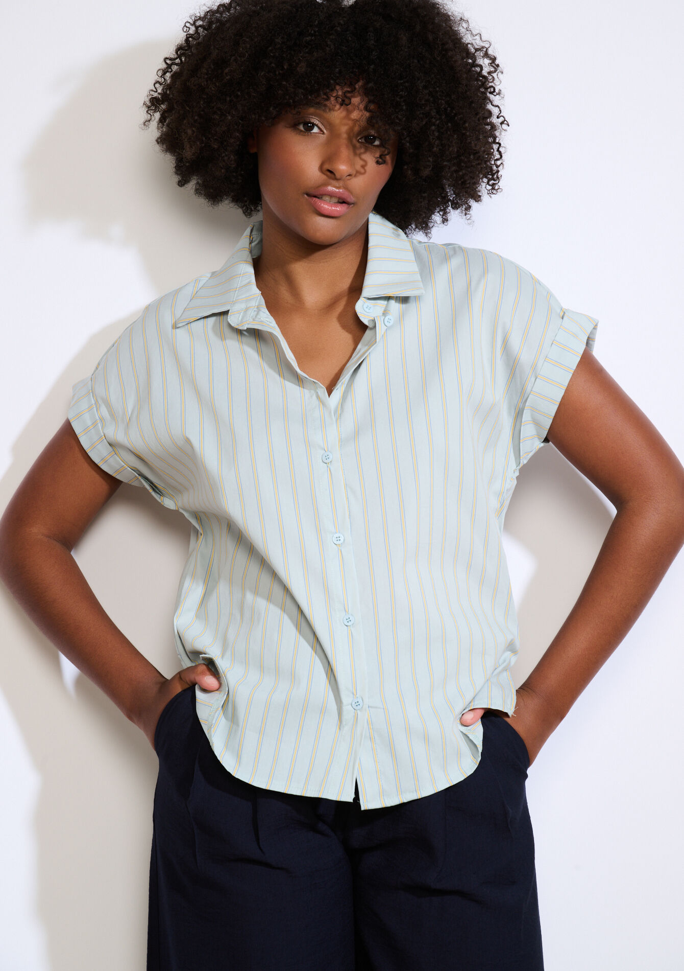 Gestreept luchtig hemd