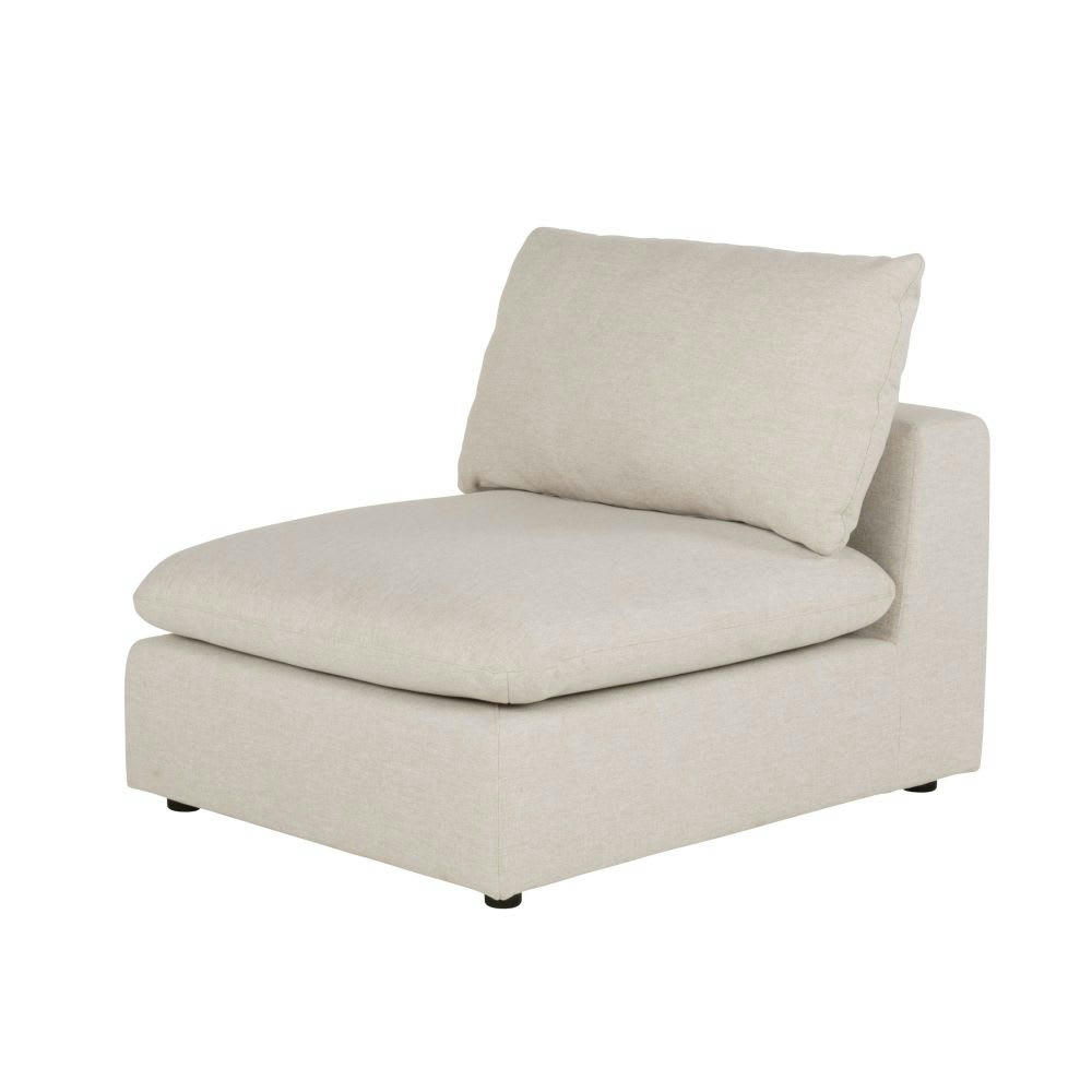 Lazlo - Chauffeuse pour canapé modulable en tissu recyclé beige