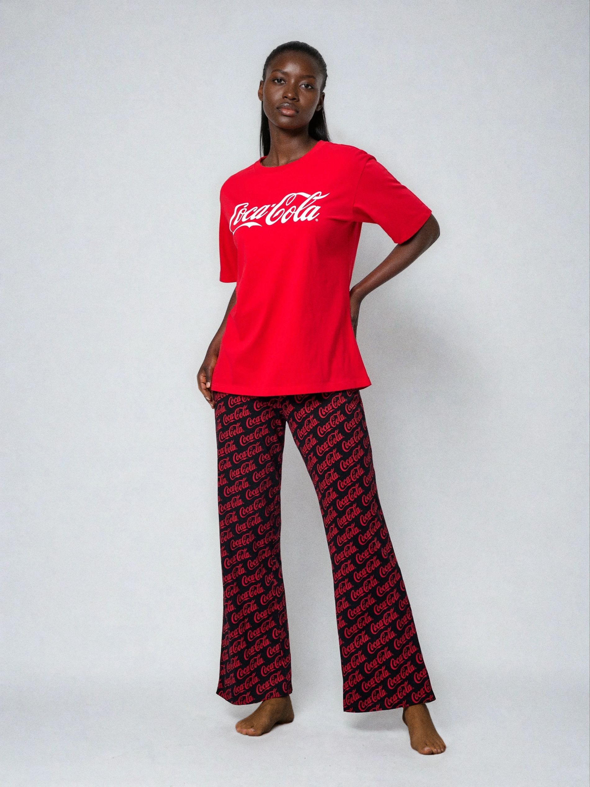 Bawełniana piżama dwuczęściowa Coca-Cola
