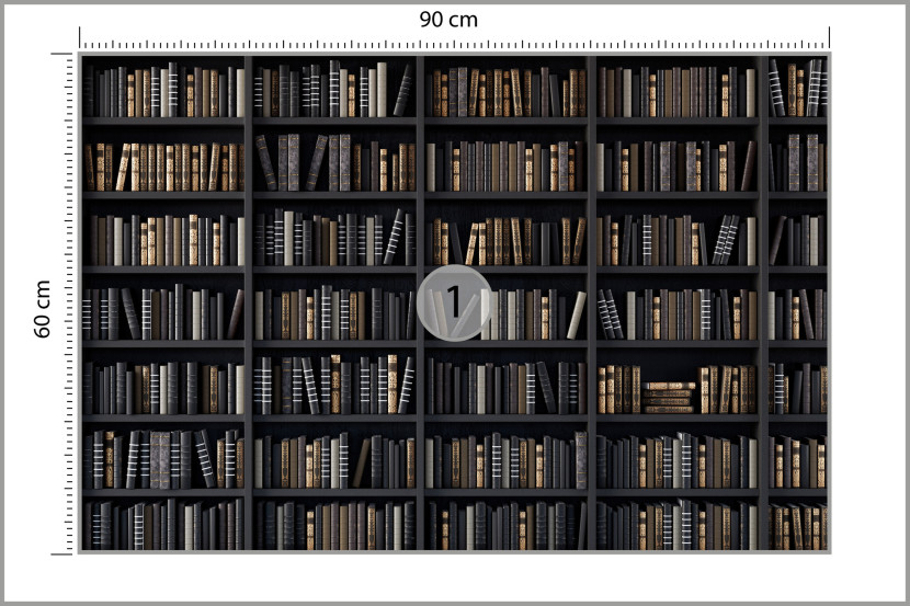 Fototapeta Do Biura Biblioteczka Vintage 3D 90x60cm