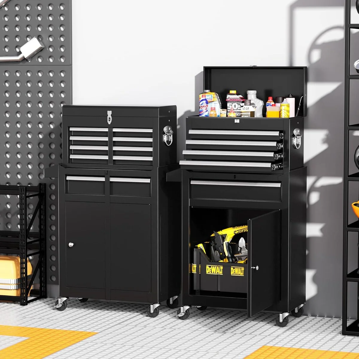 5-Drawer Rolling Tool Chest Cabinet Metal Garage Storage Toolbox with Lock