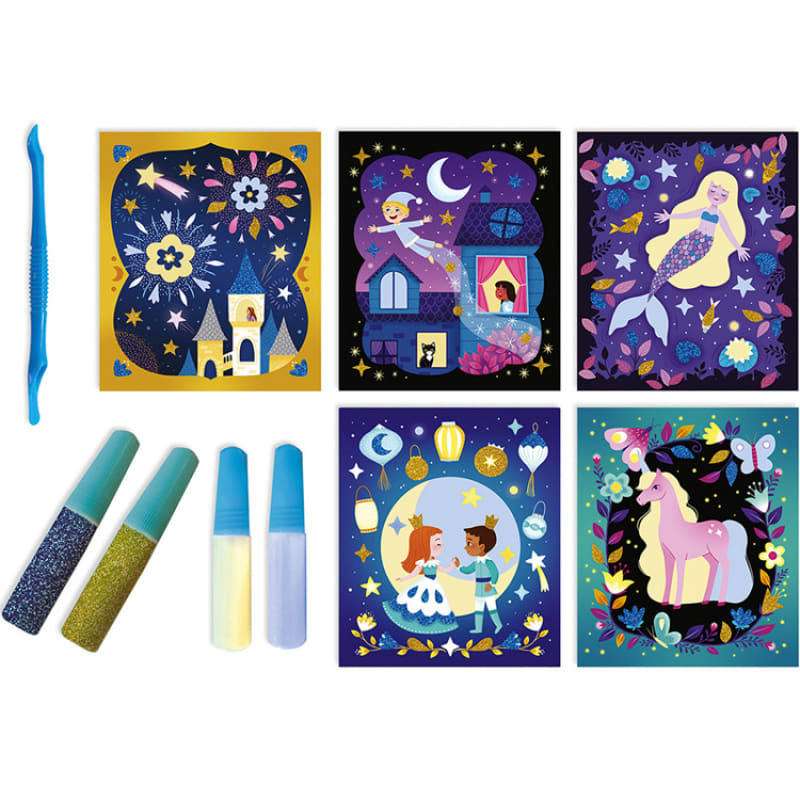 - Cartes créatives Sables phosphorescents et paillettes Nuit féerique