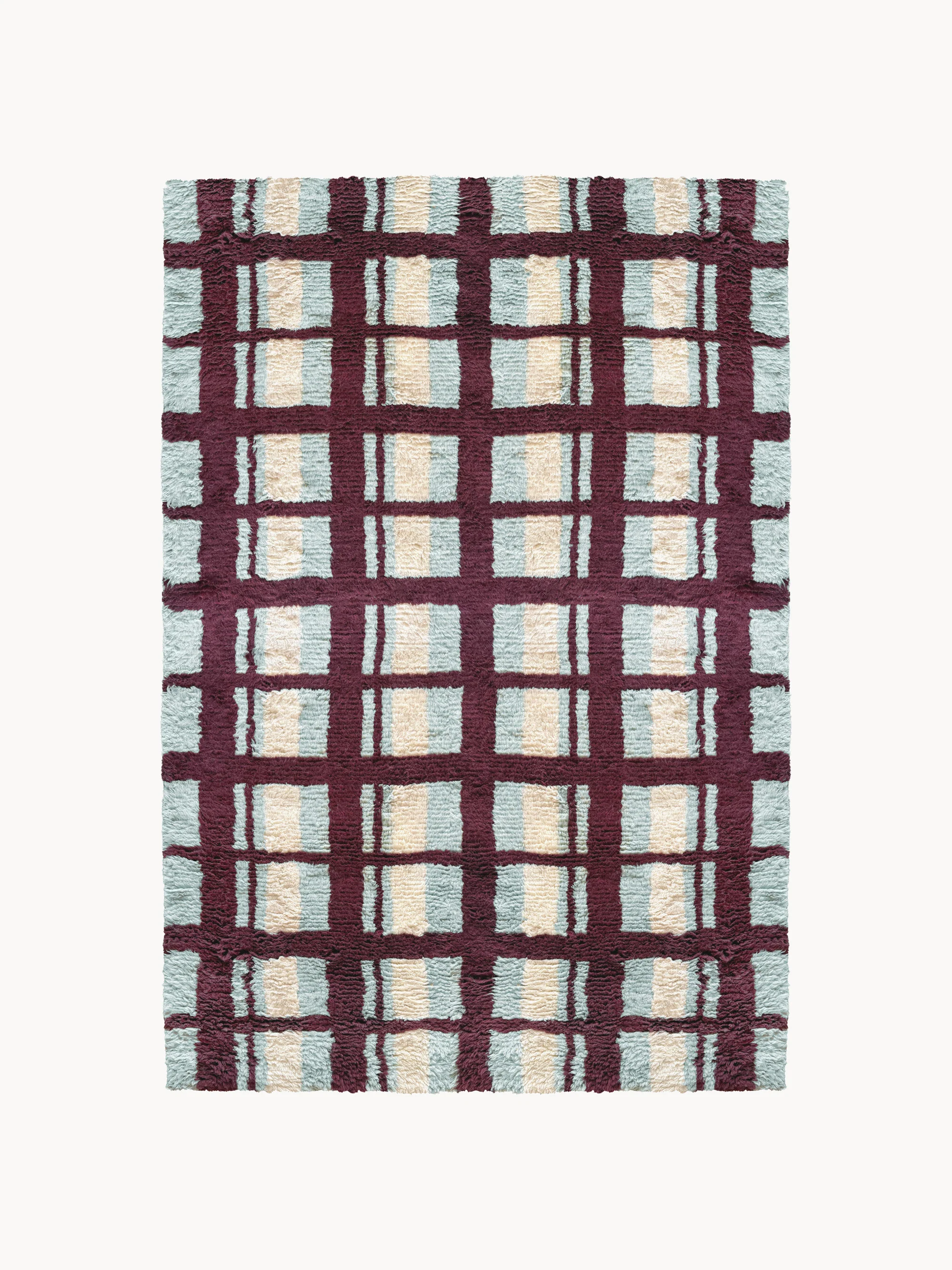 Handgewebter Hochflor-Wollteppich Arbor