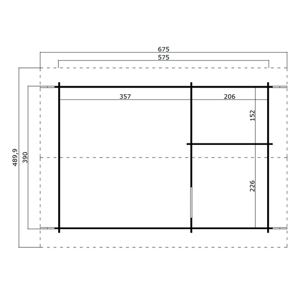 Gartenhaus »Caroline«, BxHxT: 489,9 x 330,6 x 675 cm, (Außenmaß inkl. Dachüberstand), lichtgrau