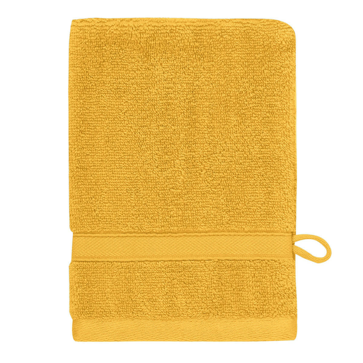 SENSILK - Lot de 3 gants de toilette 600 gr/m²  safran 16x22 cm