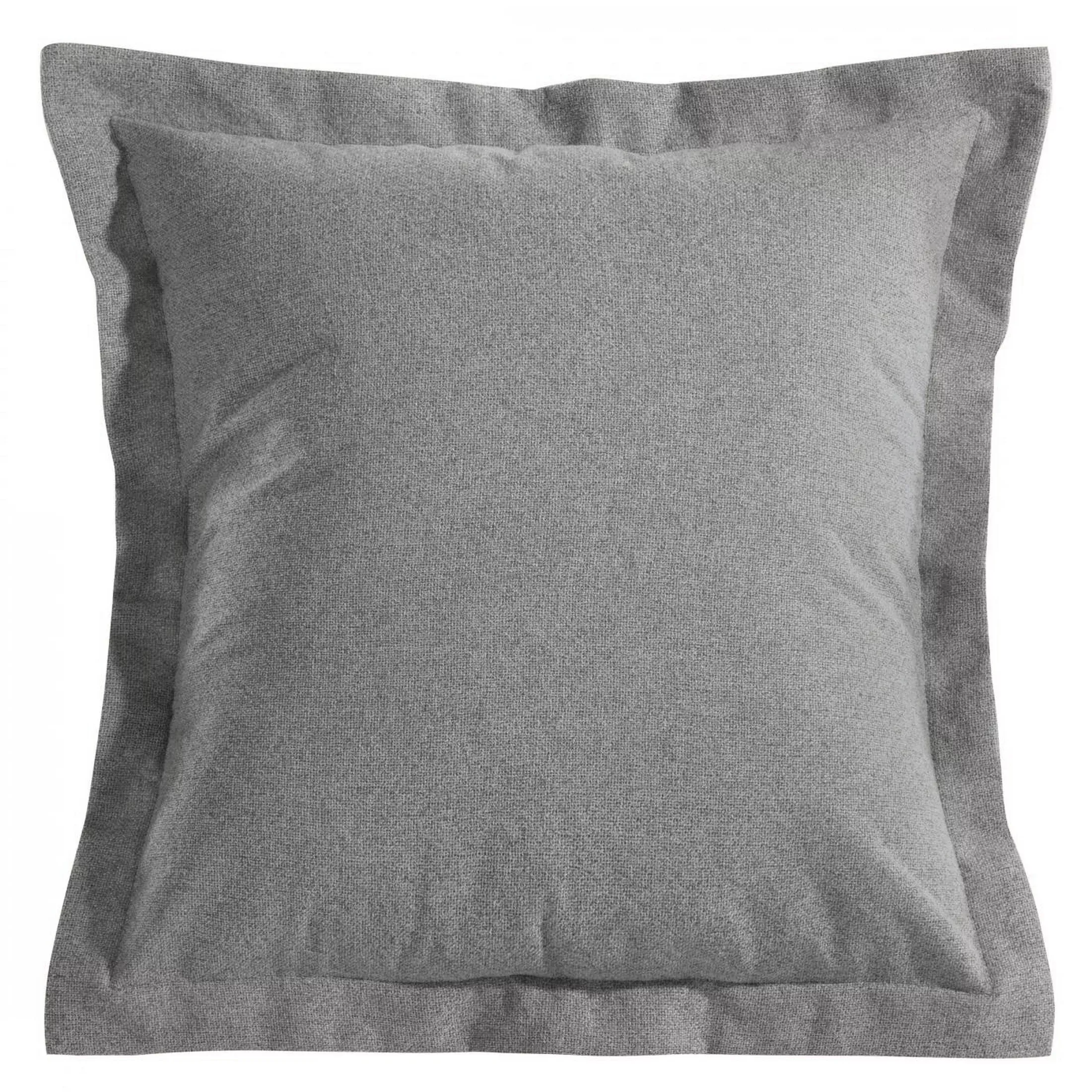 Poszewka na poduszkę 40x40 cm szara z dzianiny z dekoracyjną kantą LIDIA