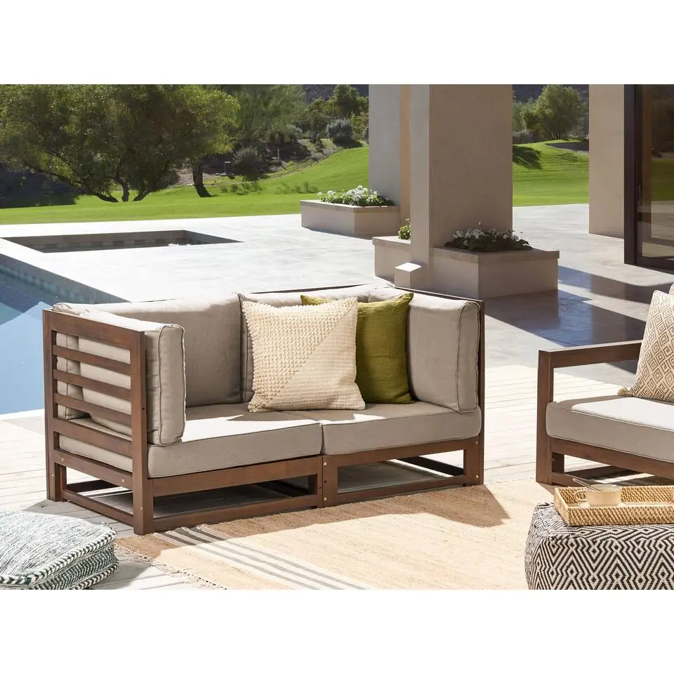 TRANI - Loungebank - Donkere houtkleur - Acaciahout