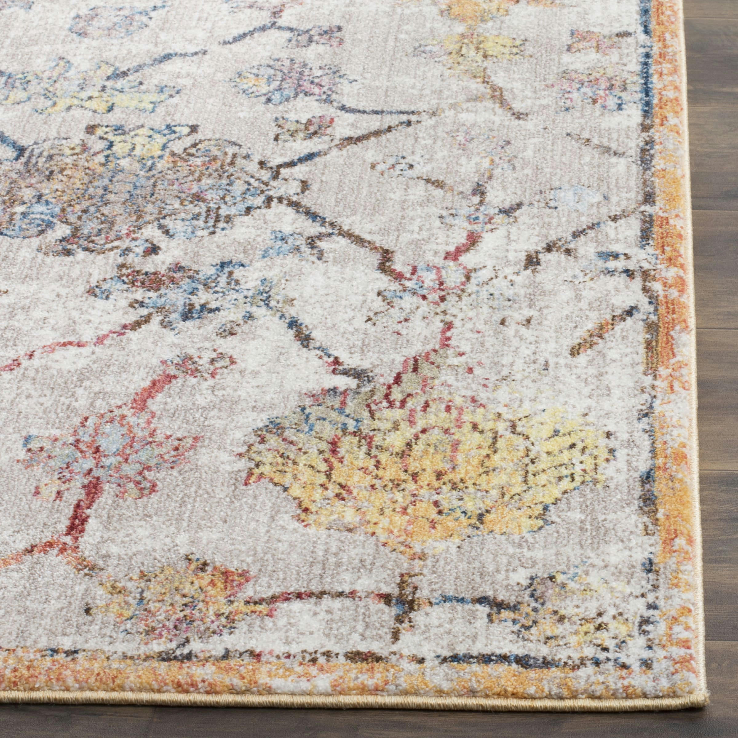 BRISTOL - Tapis de salon interieur en gris & orange, 122 x 183 cm