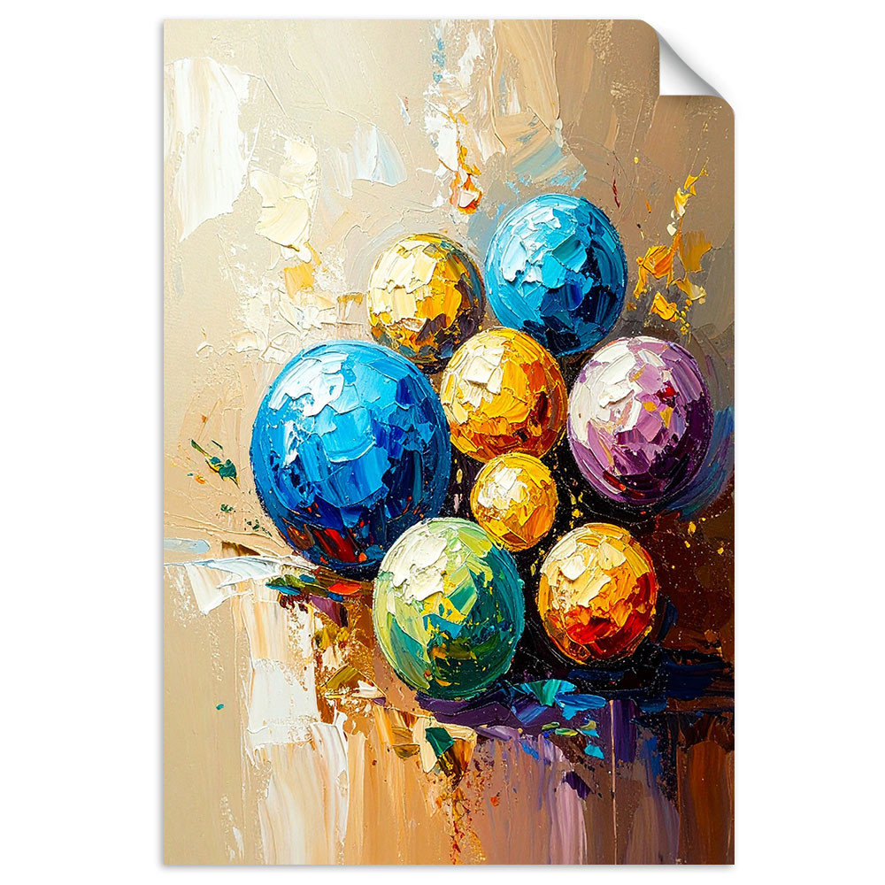 Naklejka na ścianę Feeby Kolorowe Kule Plamy efekt farby olejnej 20x30
