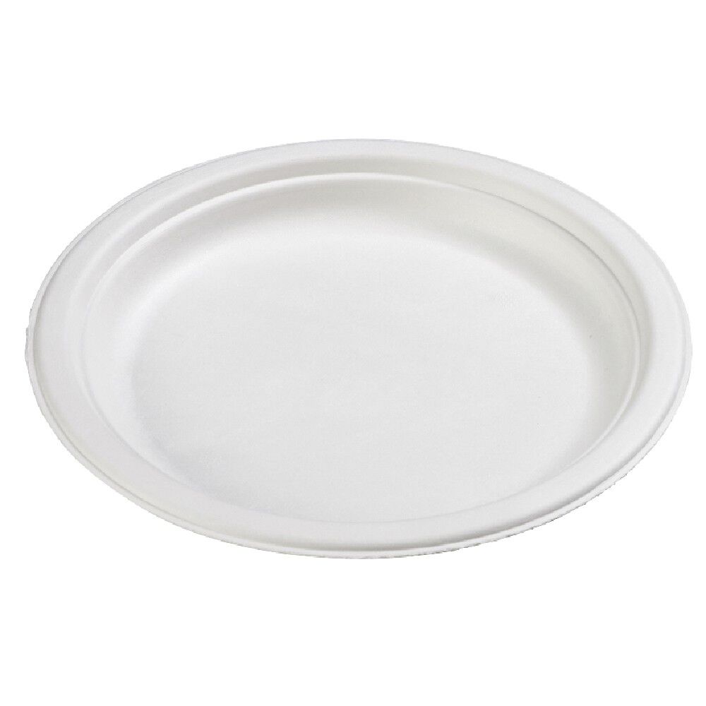 Assiette à dessert ronde en canne à sucre x12