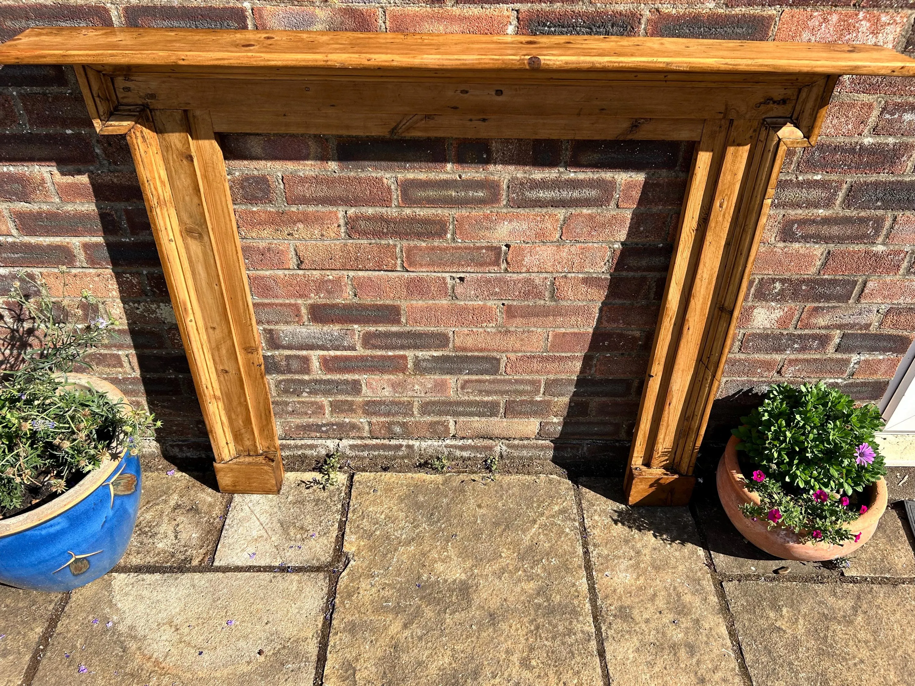 Original pitch pine fireplace or wood burner surround no 187