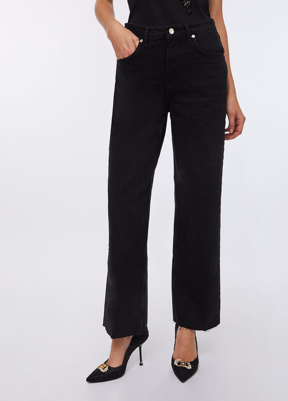 Jeans wide leg a vita bassa