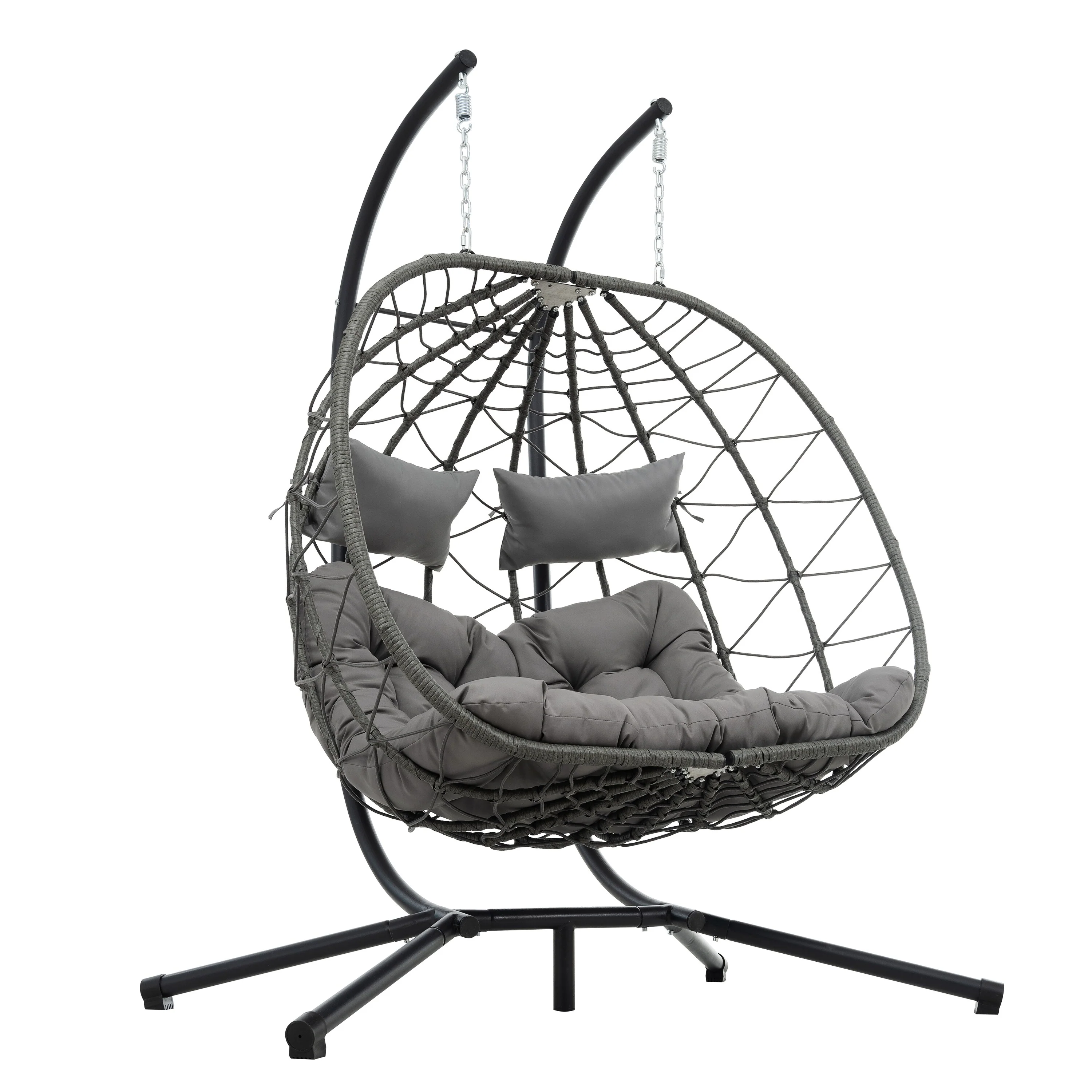Steel Frame 2-Person Egg Chair with Stand
