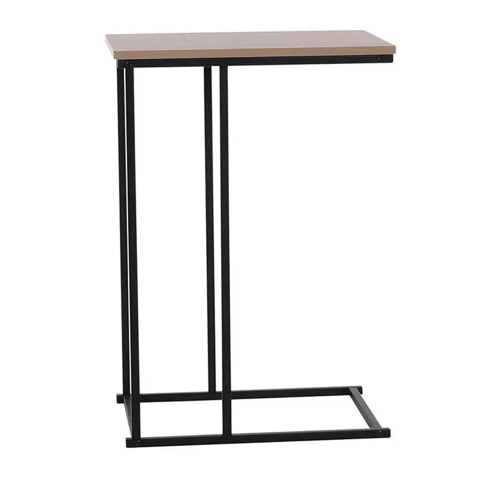 H&S Collection Bijzettafel - zwart/bruin - 40 x 26 x 58 cm