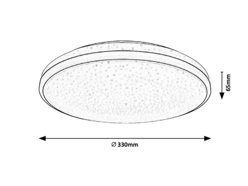 Plafon Slavaokrągły czarno-biały LED 1x18W 33cm 1170lm IP44 Rabalux