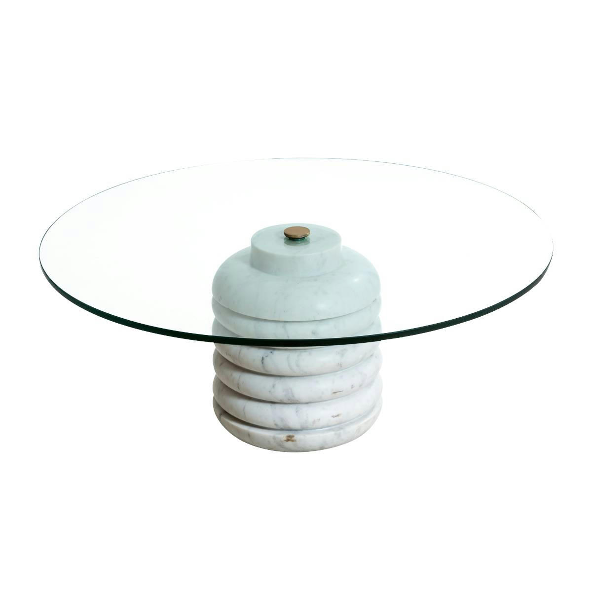- Table basse en marbre blanc 90 cm