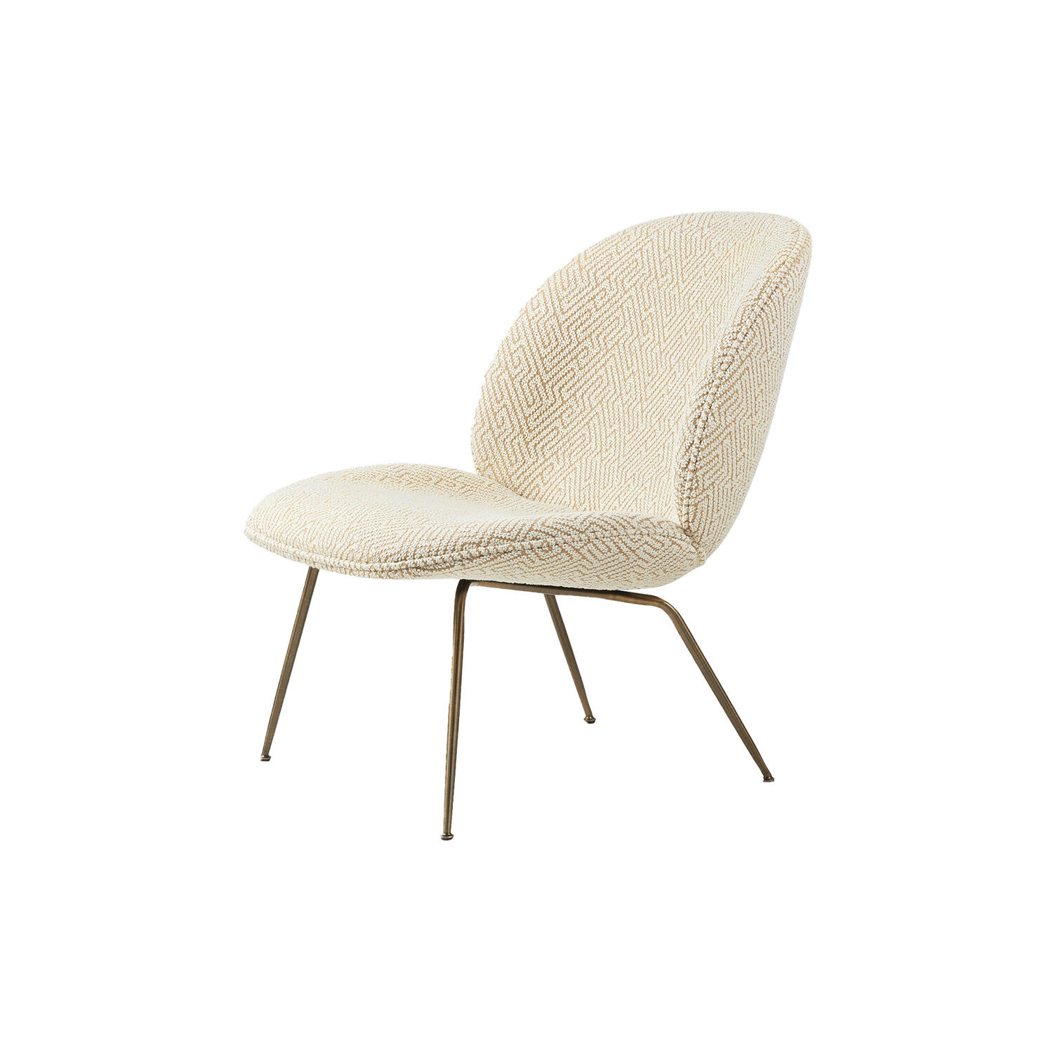Beetle Lounge Chair Fully Upholstered, Dora Boucle 0002/antique brass