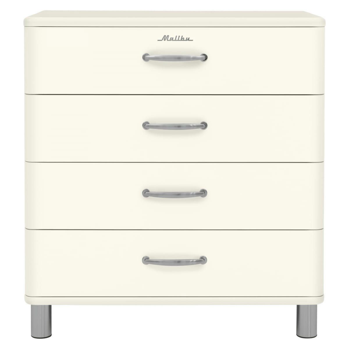 MALIBU - Commode style rétro 4 tiroirs 86cm beige