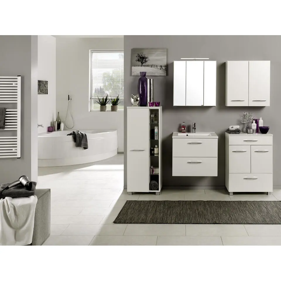 Opbergkast badkamer Portofino - 45 x 35 x 122 cm - Wit