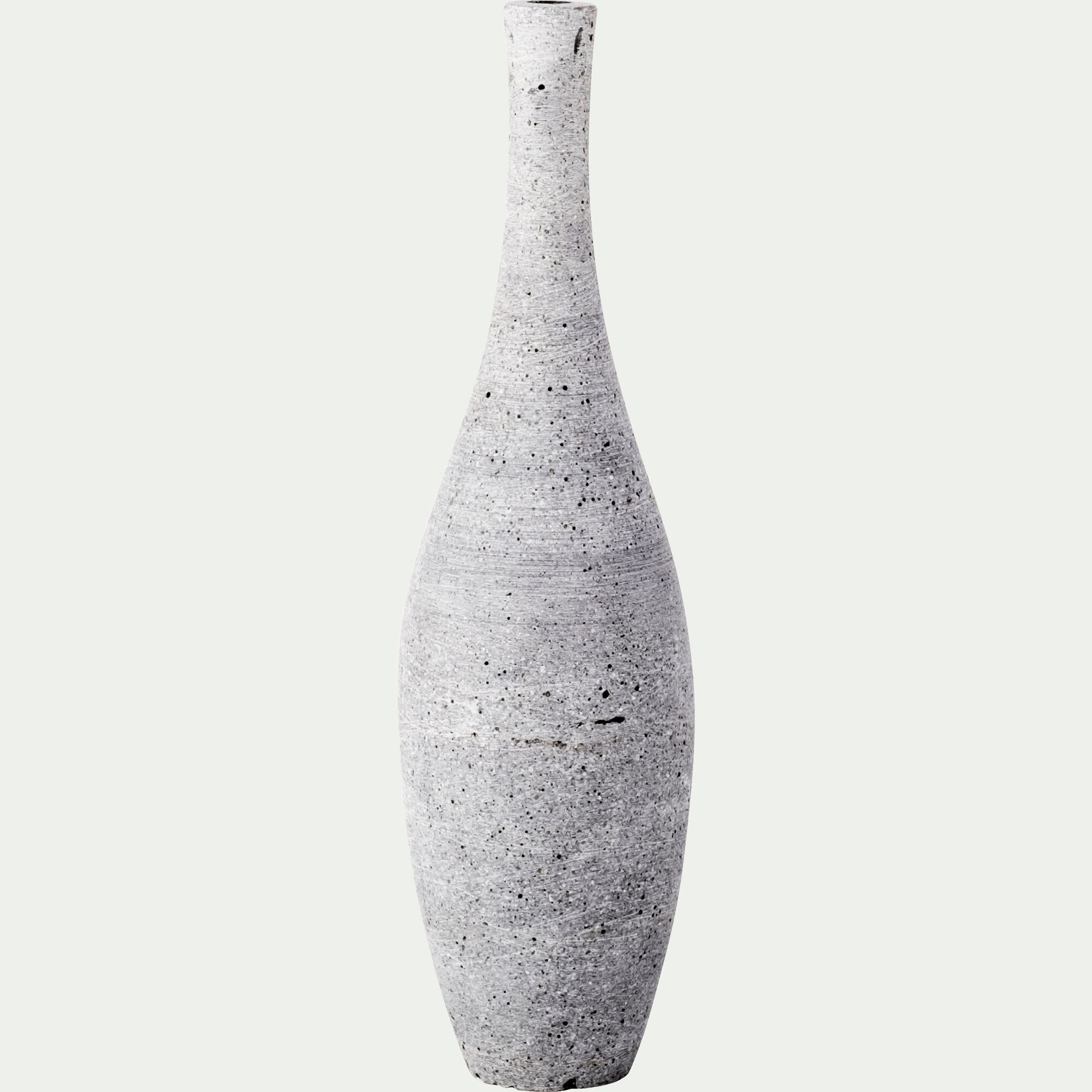 CALCIS - Vase bouteille en polystone effet béton H30cm - gris moyen
