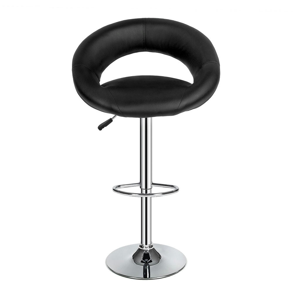 - Lot de 2 tabourets de bar Rembourré avec un dossier noir