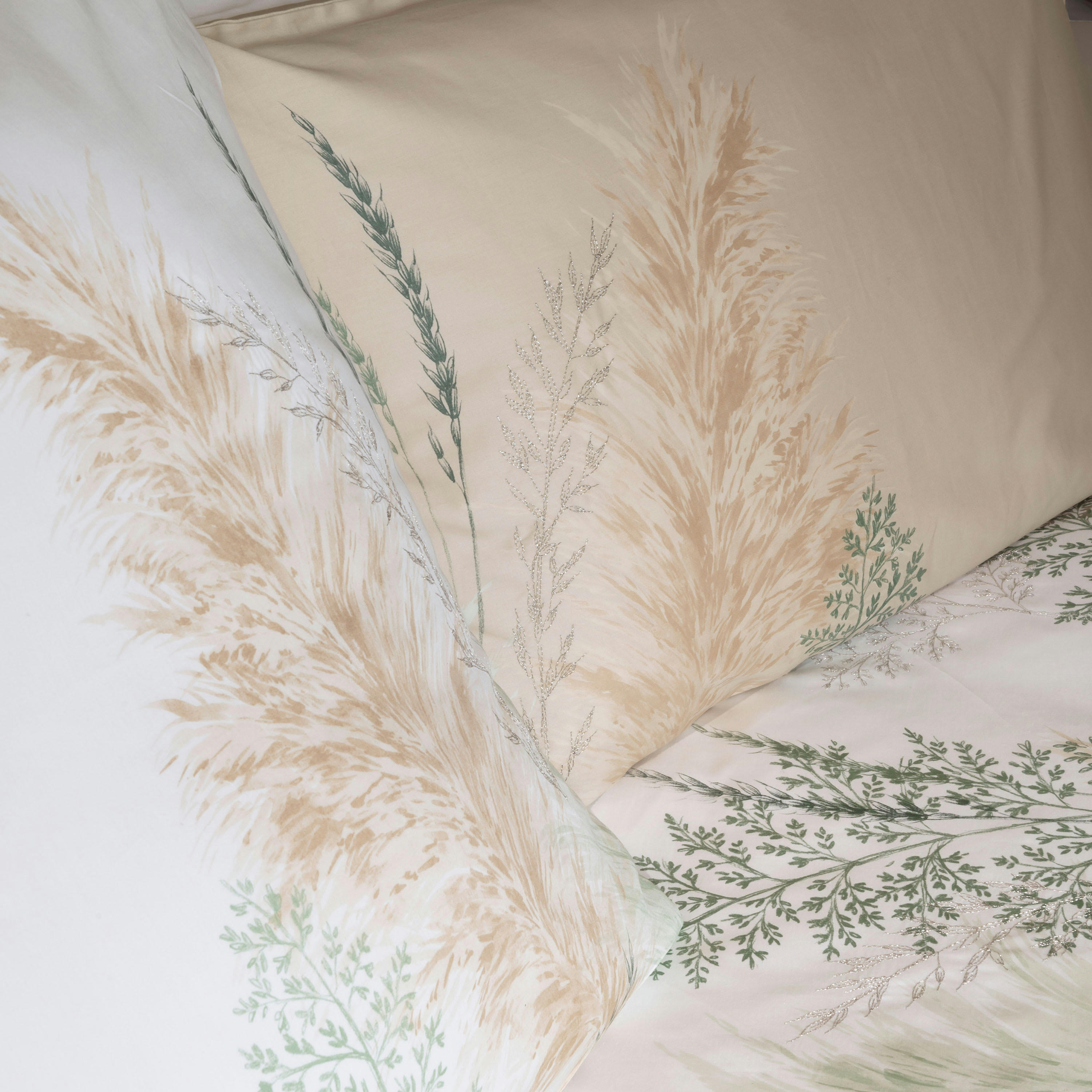 PAMPA 2 - Taie d'oreiller rectangulaire coton  brodé blanc 50x70