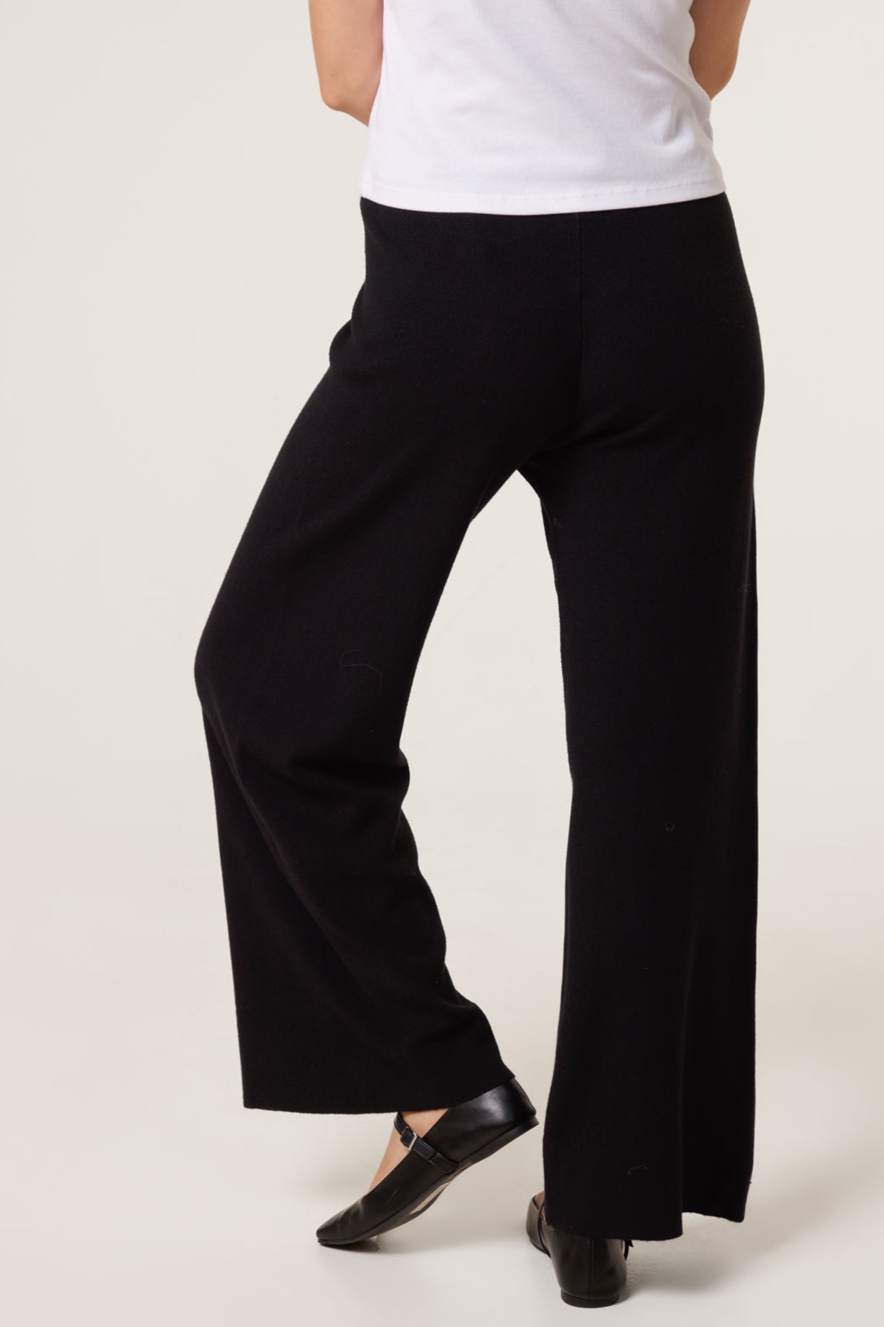 Blue Vanilla Black Knitted Wide Leg Trousers