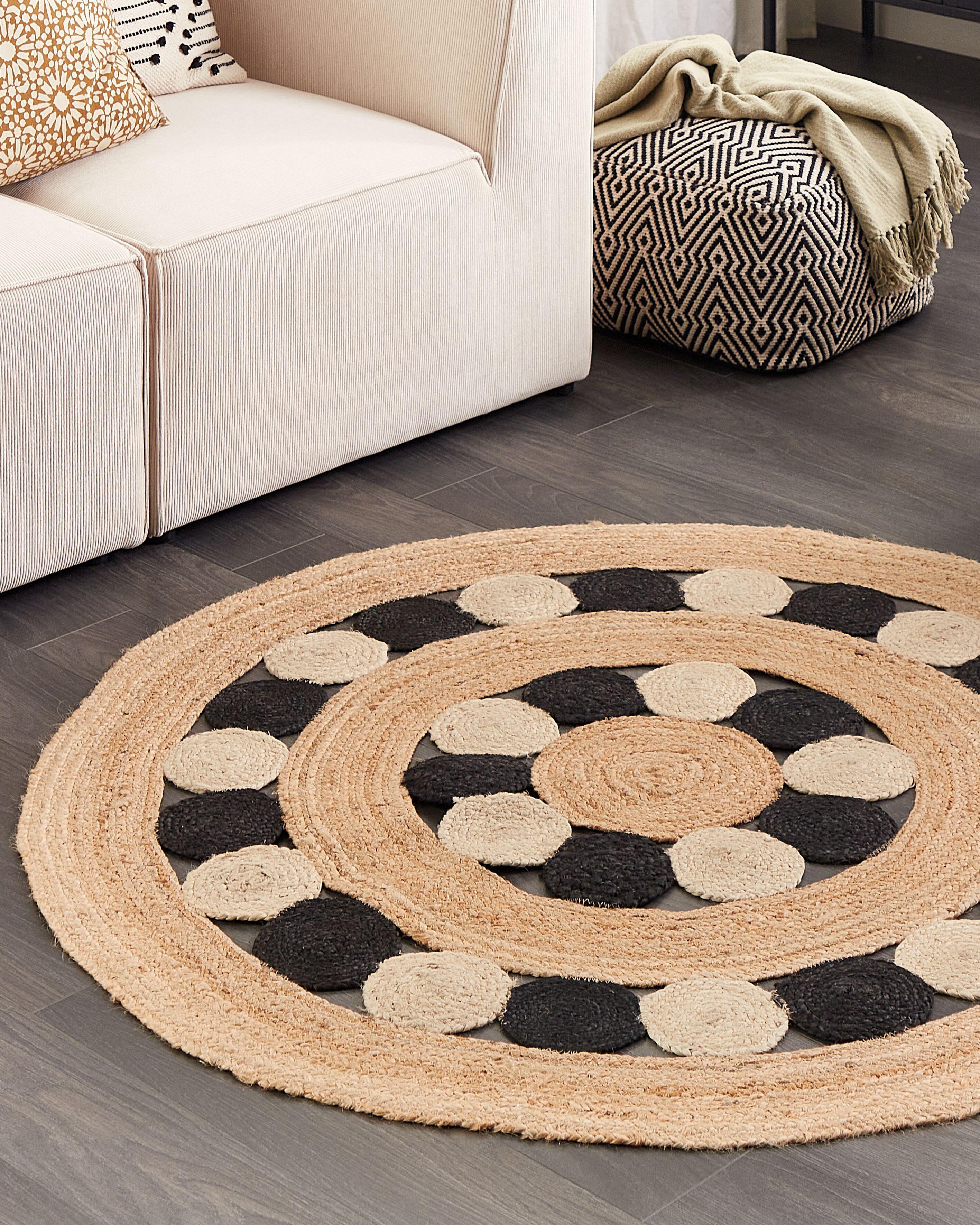 Rug HOVIT Black ? 140 cm Jute